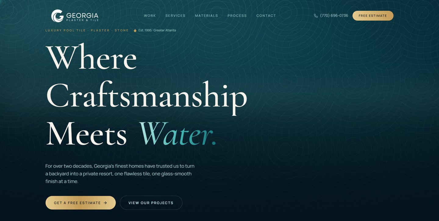 After: the redesigned Georgia Plaster & Tile website
