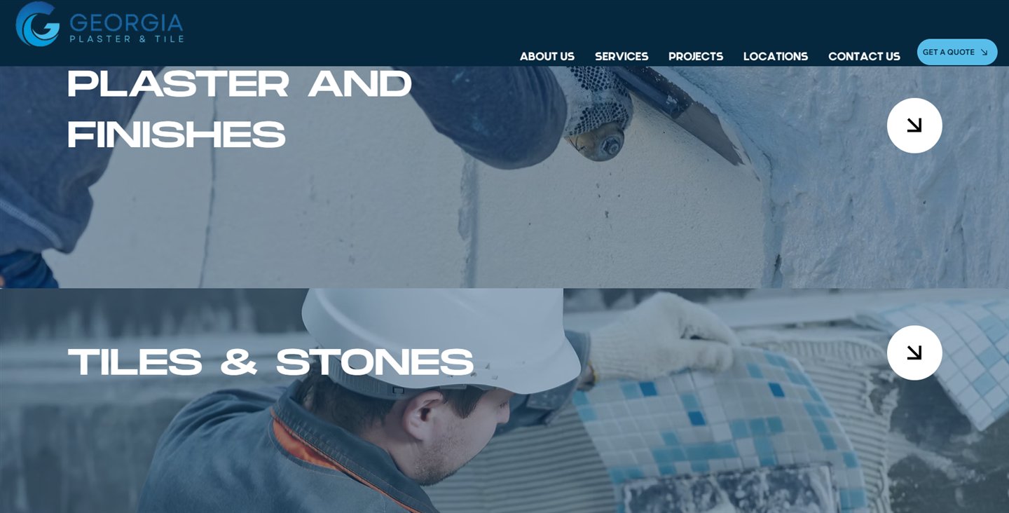 Before: the old Georgia Plaster & Tile website